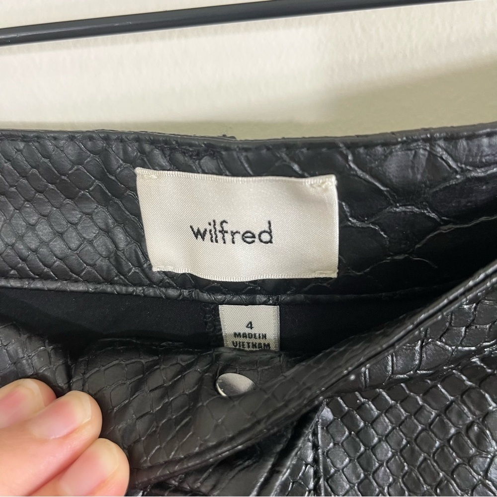 NWT Aritzia Wilfred Melina Black Python Snakeskin… - image 5